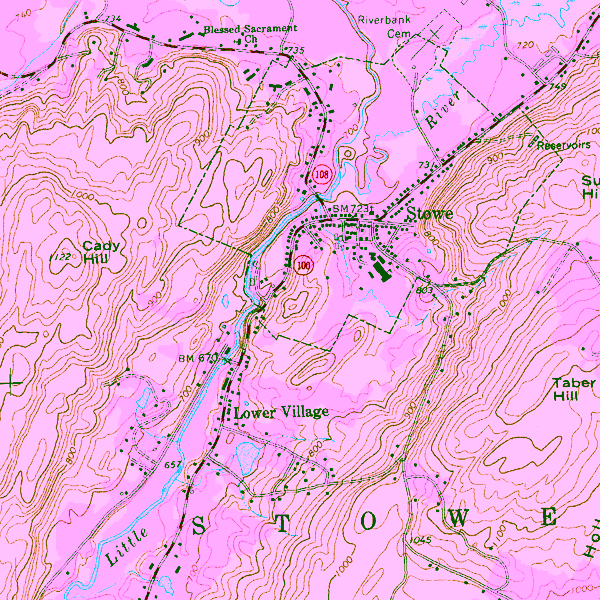 Extrait de carte topographique avec ses repères de lecture Un extrait de carte topographique avec ses repères de lecture.