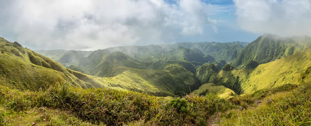 Paysage de randonnée en Martinique