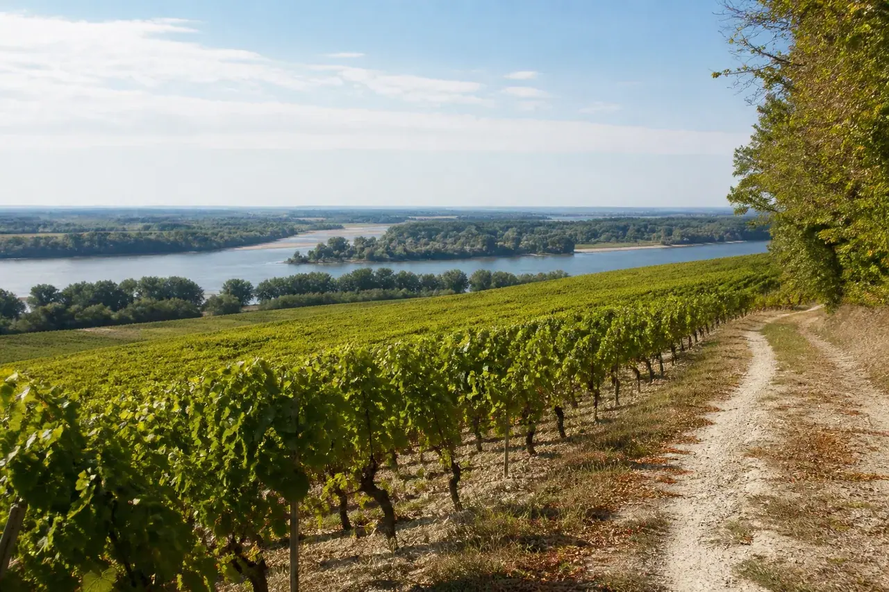 Coteaux viticoles de Touraine dominant la Loire